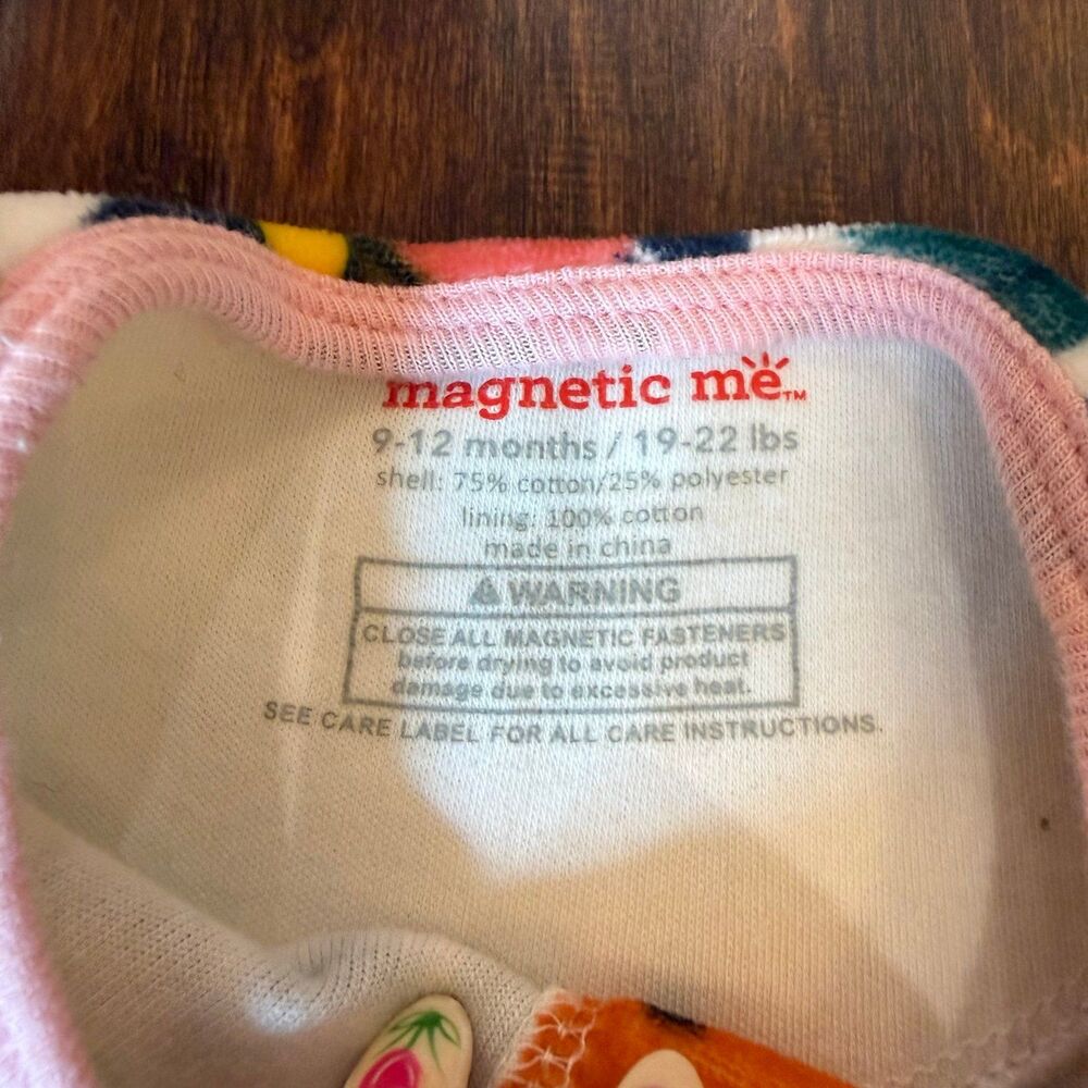 Magnetic Me Velour Floral Footie size 9-12 Months - Picture 2 of 6